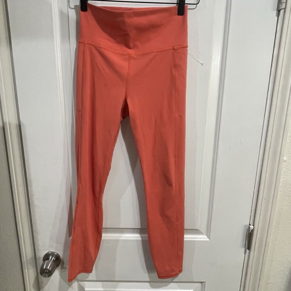 Vuori Womens S Studio Pocket Leggings High Rise Stretch Grapefruit Tag Removed